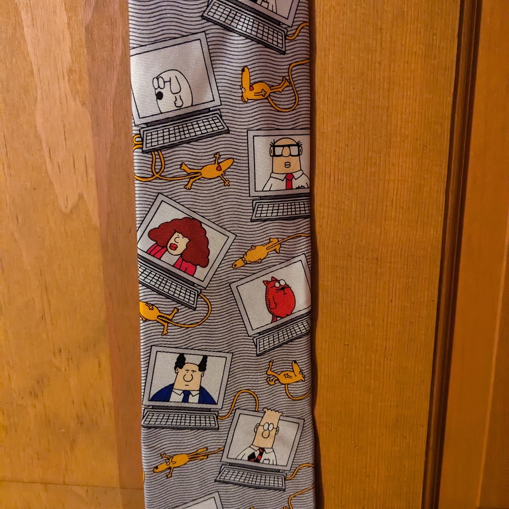 Dilbert Tie 100% Silk, Made In USA
